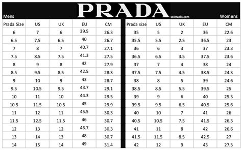 tabella misure scarpe prada|Prada size chart uk.